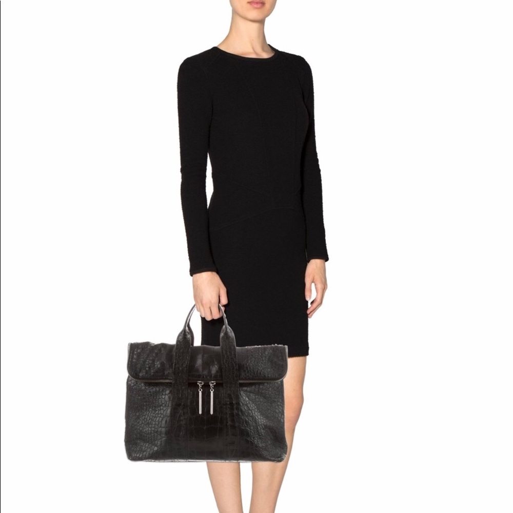 Black embossed leather 3.1 Phillip Lim 31 Hour bag